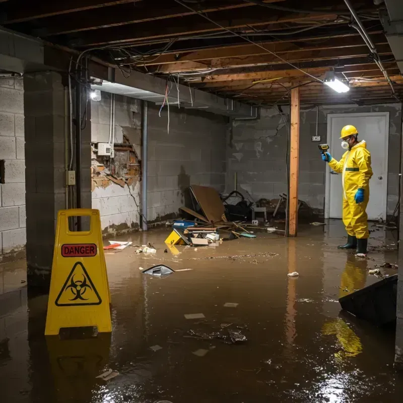 Flooded Basement Electrical Hazard in McAlester, OK Property